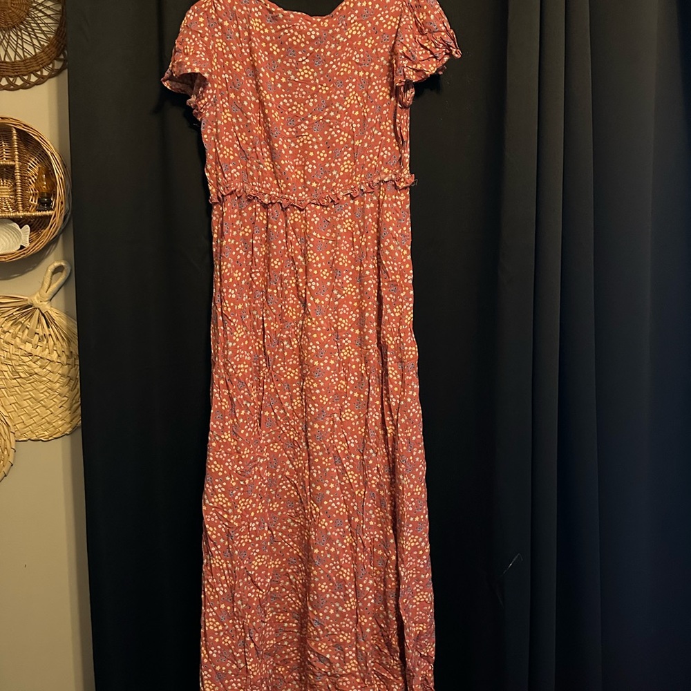 BeBop Orange Flutter Sleeve Sundress